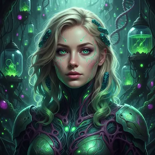 AI Pose biopunk style